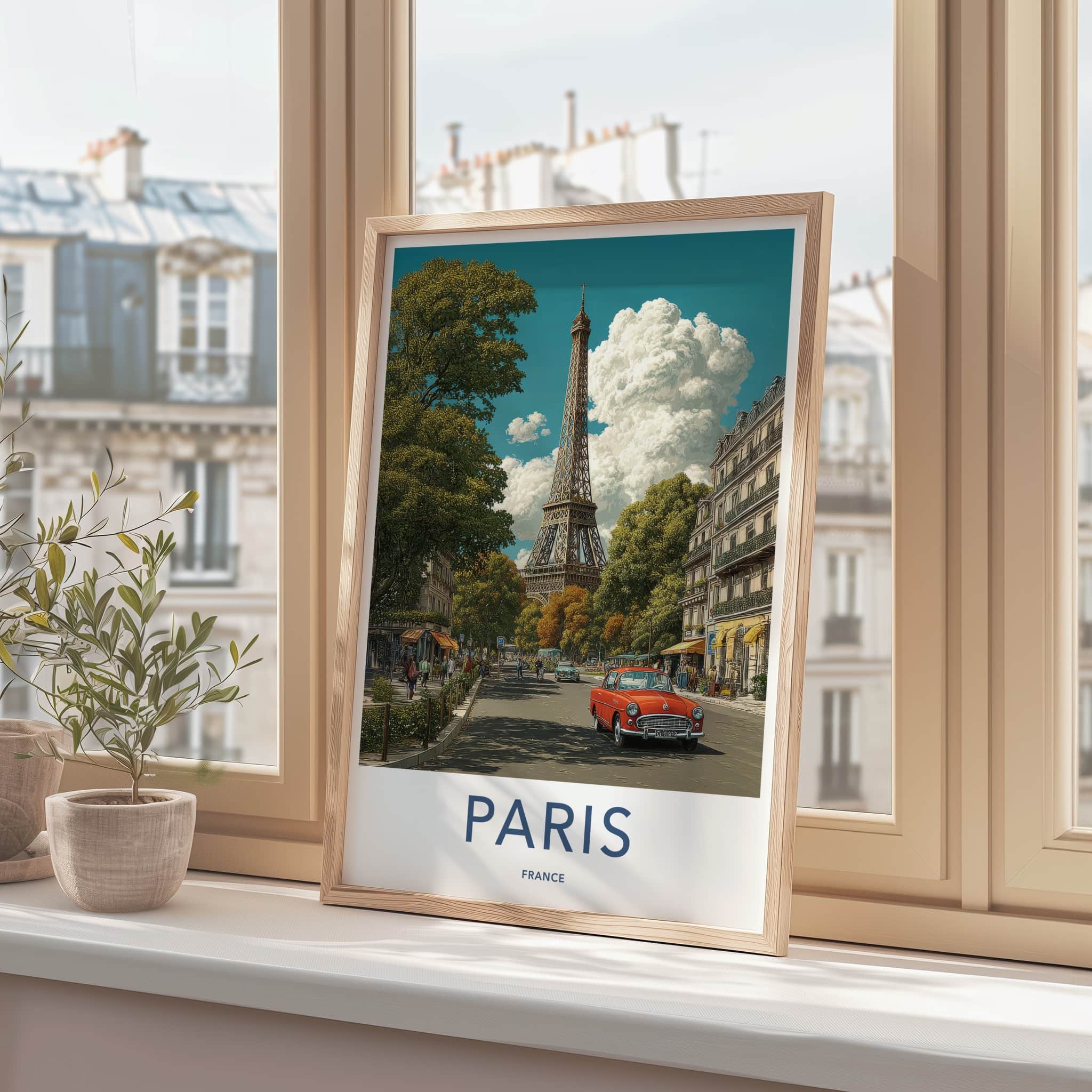 Paris Poster France Eiffel Tower Avenue Travel Art Home Art