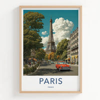 Paris Poster France Eiffel Tower Avenue Travel Art Home Art