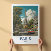Paris Poster France Eiffel Tower Avenue Travel Art Home Art