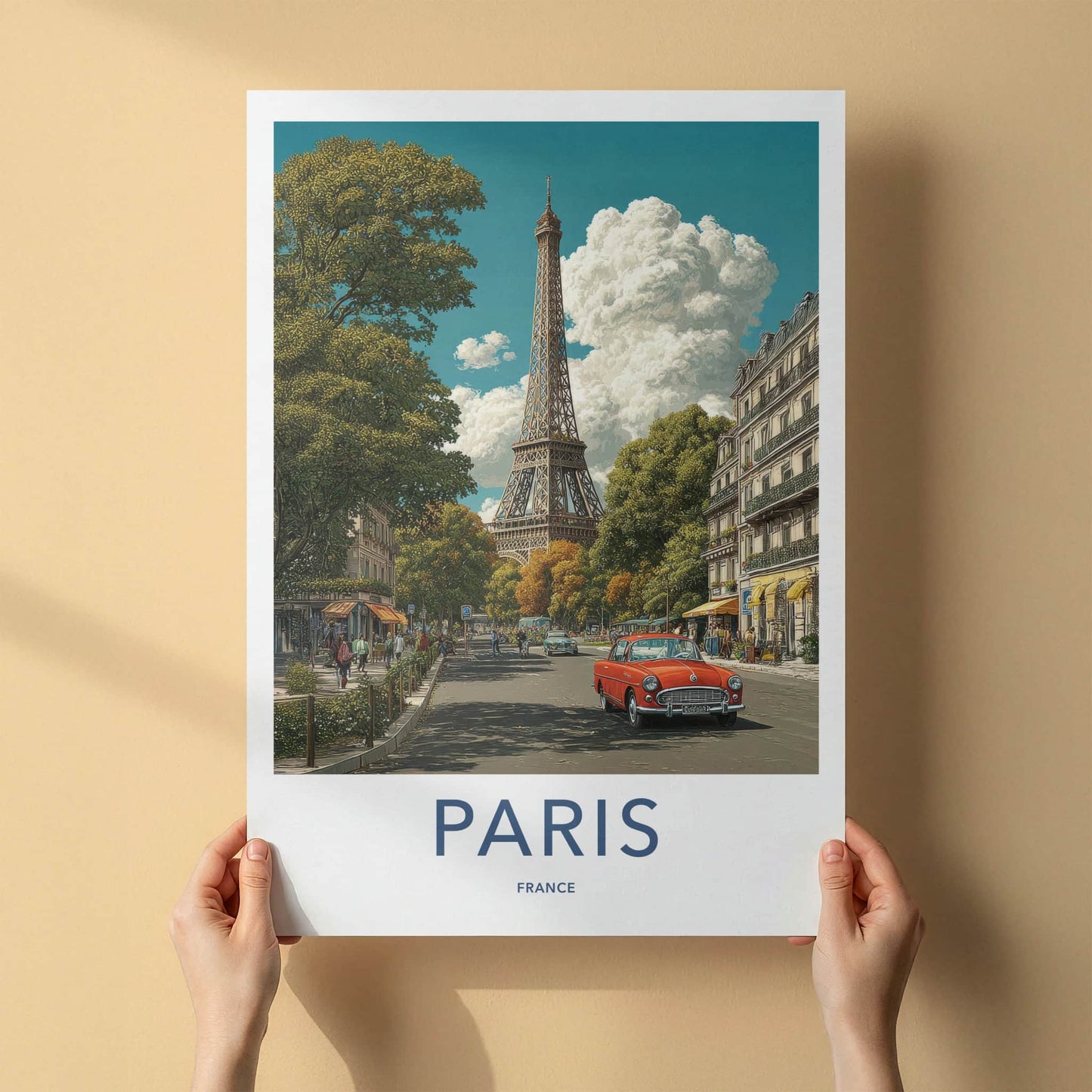 Paris Poster France Eiffel Tower Avenue Travel Art Home Art