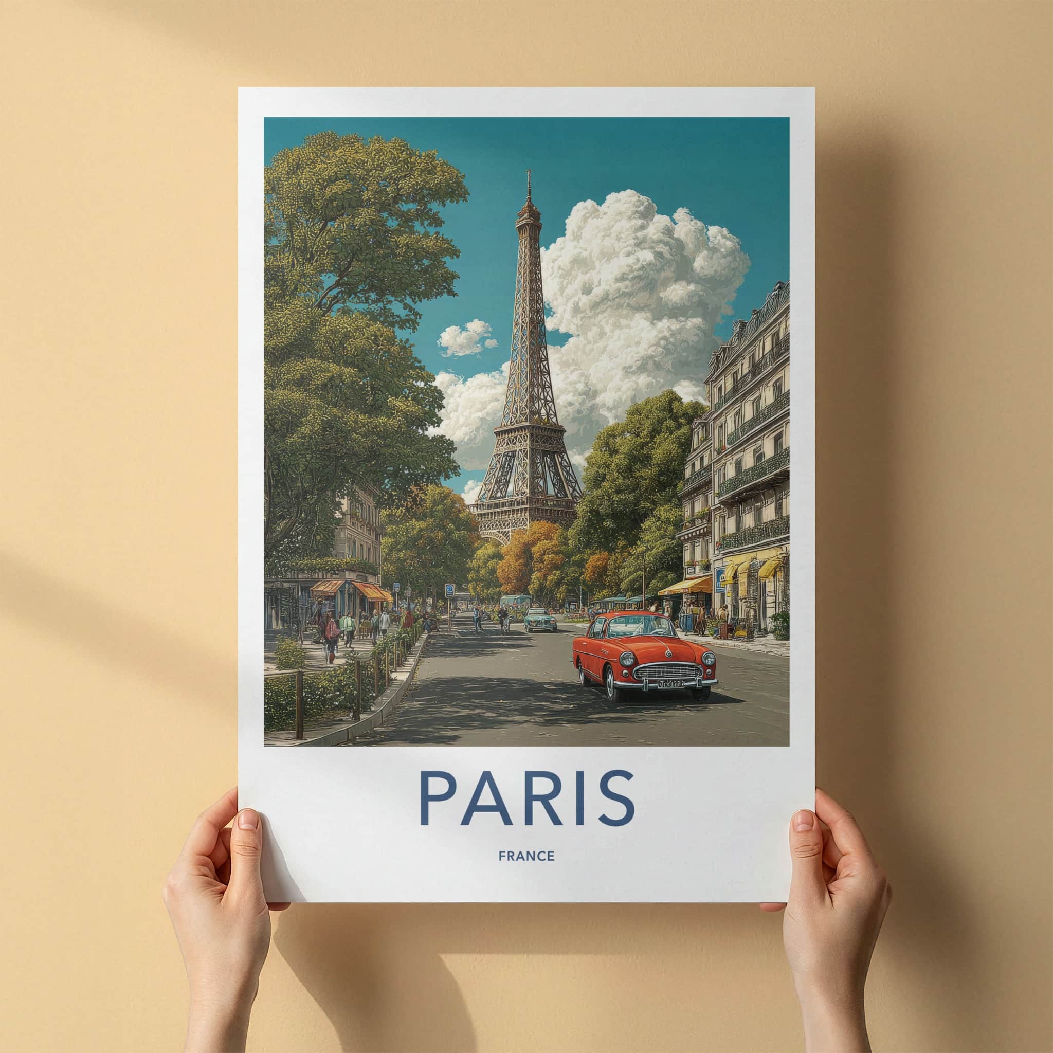 Paris Poster France Eiffel Tower Avenue Travel Art Home Art