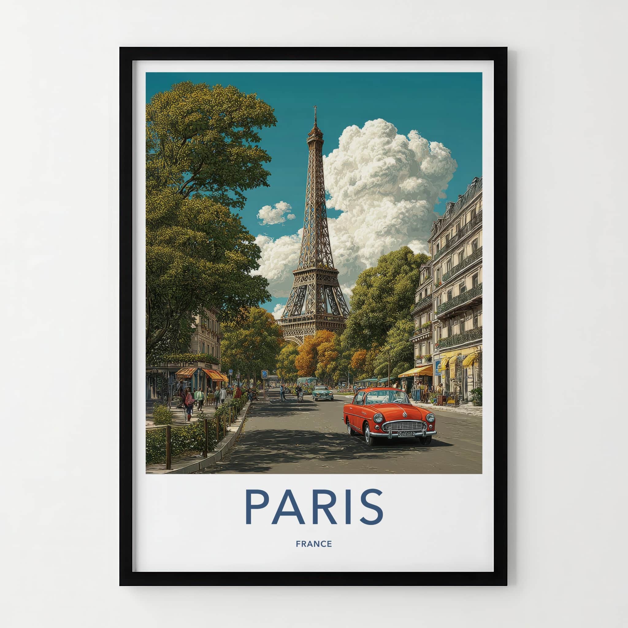 Paris Poster France Eiffel Tower Avenue Travel Art Home Art
