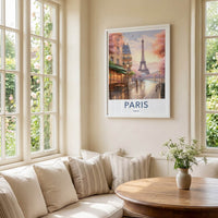 Paris Poster - France Framed Print - Blooming Trees Cafe Lounge Decor