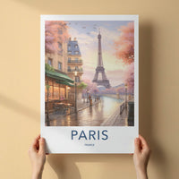 Paris Poster - France Framed Print - Blooming Trees Cafe Lounge Decor