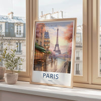 Paris Poster - France Framed Print - Blooming Trees Cafe Lounge Decor