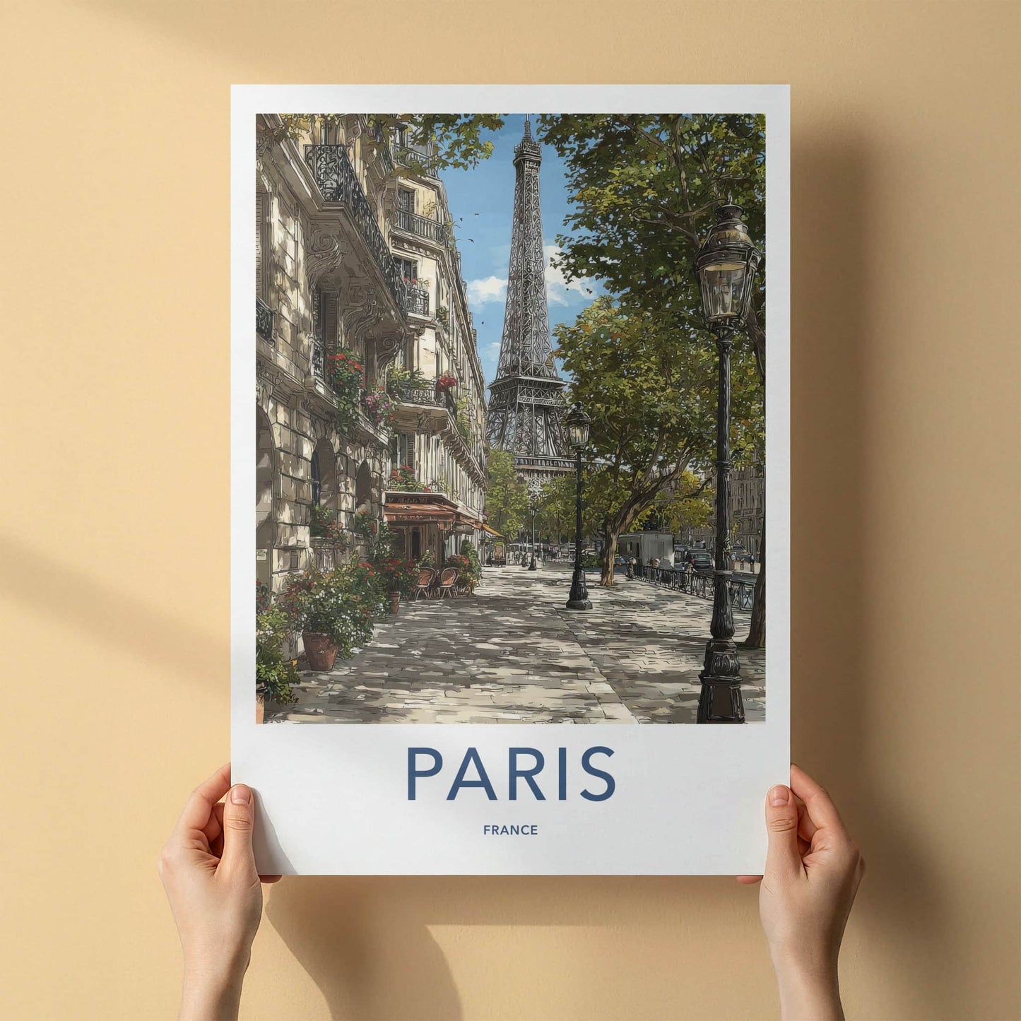 Paris Poster - France Framed Print - Eiffel Tower View Framed Decor