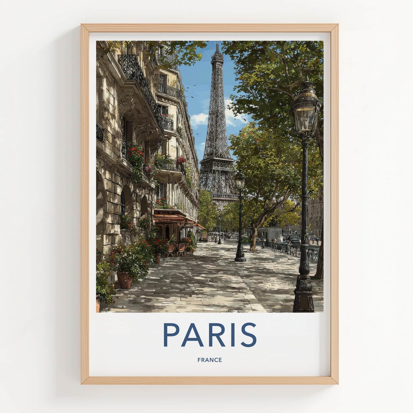 Paris Poster - France Framed Print - Eiffel Tower View Framed Decor