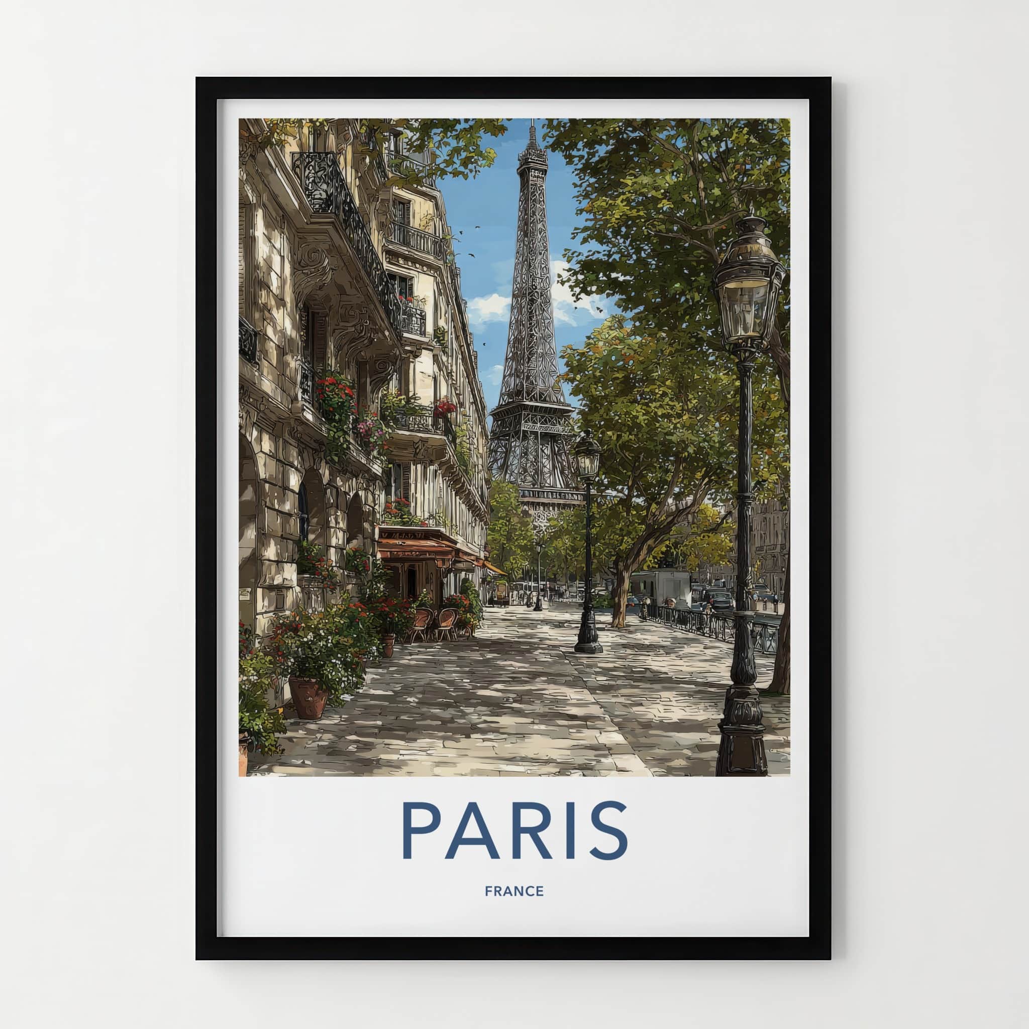 Paris Poster - France Framed Print - Eiffel Tower View Framed Decor