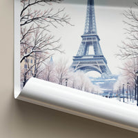 Paris Poster - France Framed Print - Snowy Eiffel Tower Gallery Art