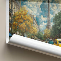 Paris Poster - France Travel Art - Cloudy Parisian Street Home Decor