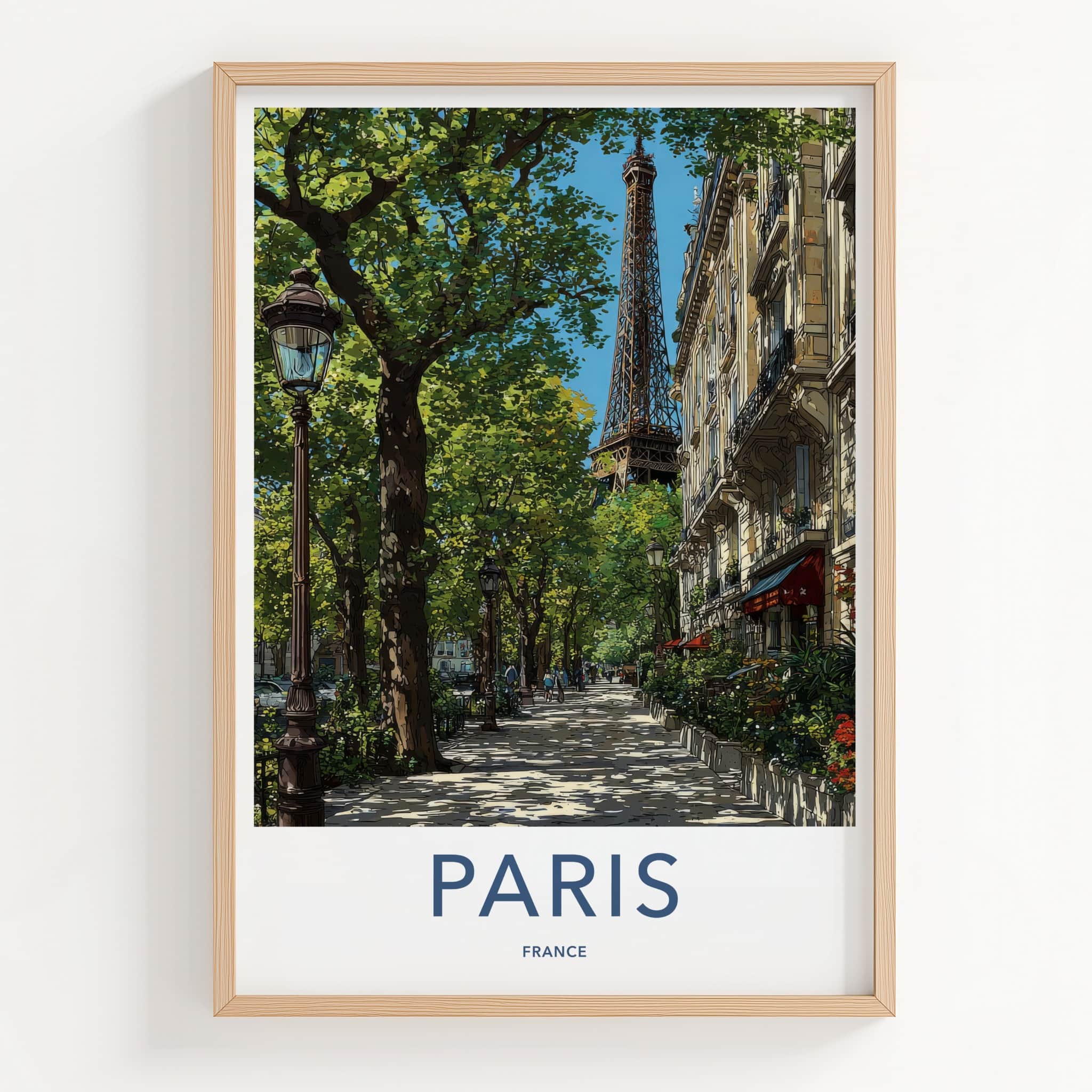 Paris Poster - France Travel Art - Eiffel Tower Pathway Home Decor