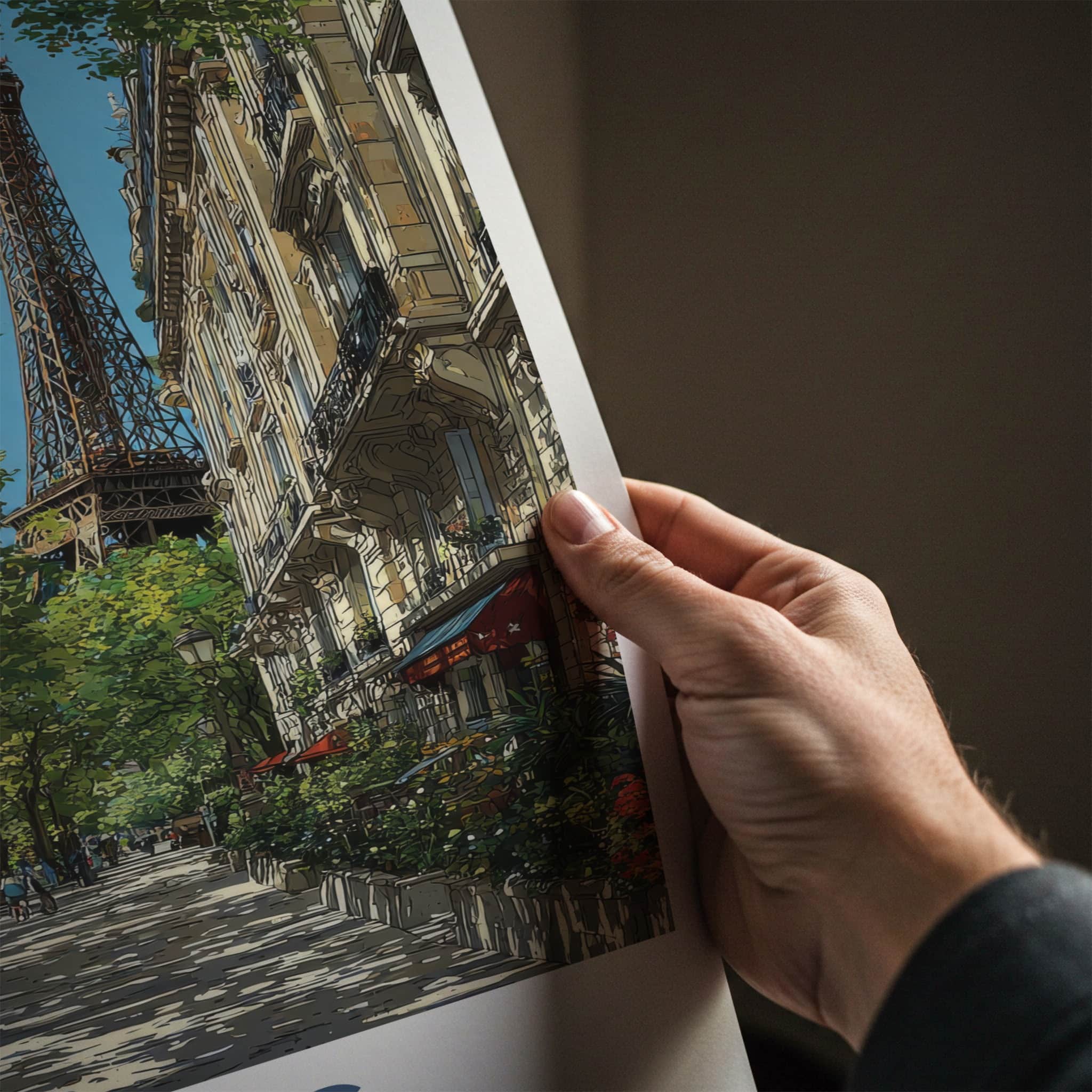 Paris Poster - France Travel Art - Eiffel Tower Pathway Home Decor