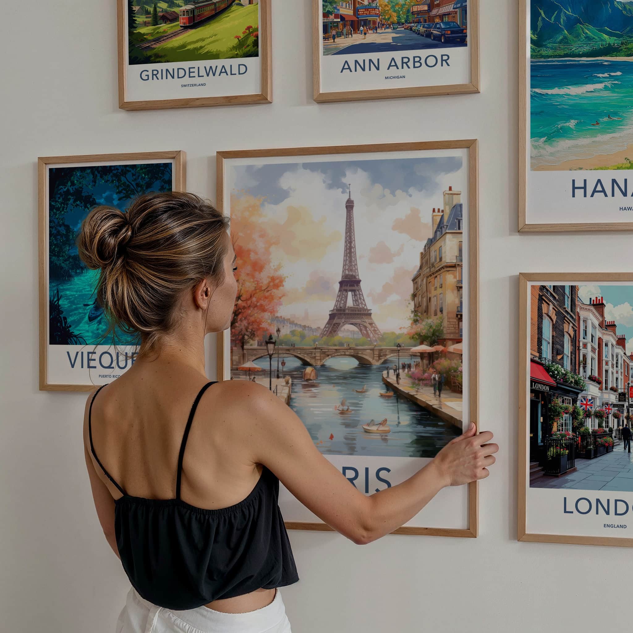 Paris Poster - France Travel Art - Eiffel Tower Seine Home Decor