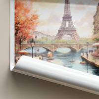 Paris Poster - France Travel Art - Eiffel Tower Seine Home Decor