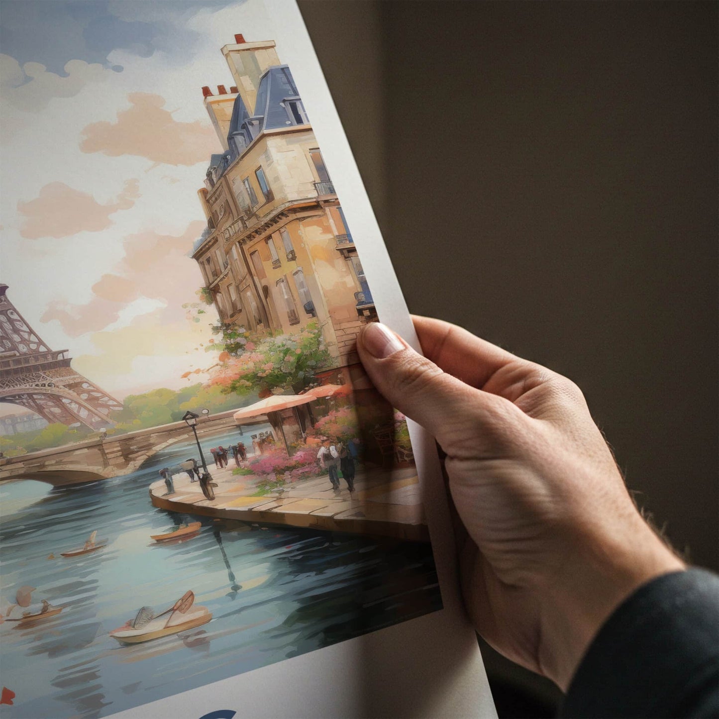 Paris Poster - France Travel Art - Eiffel Tower Seine Home Decor