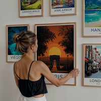 Paris Poster - France Travel Art - Grand Arch Sunset Home Decor