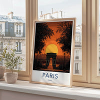 Paris Poster - France Travel Art - Grand Arch Sunset Home Decor