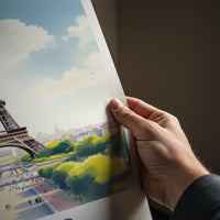 Paris Poster - France Travel Art - Iconic Tower Vista Home Decor