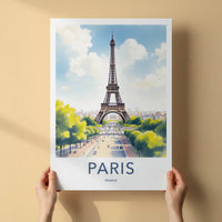 Paris Poster - France Travel Art - Iconic Tower Vista Home Decor