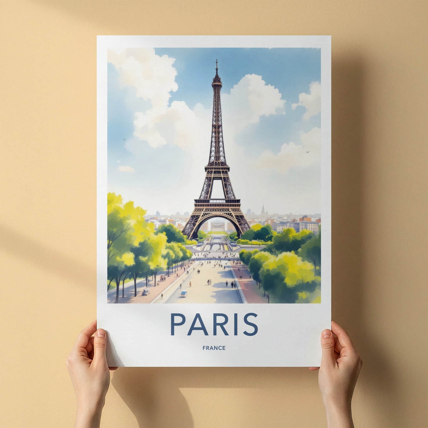 Paris Poster - France Travel Art - Iconic Tower Vista Home Decor