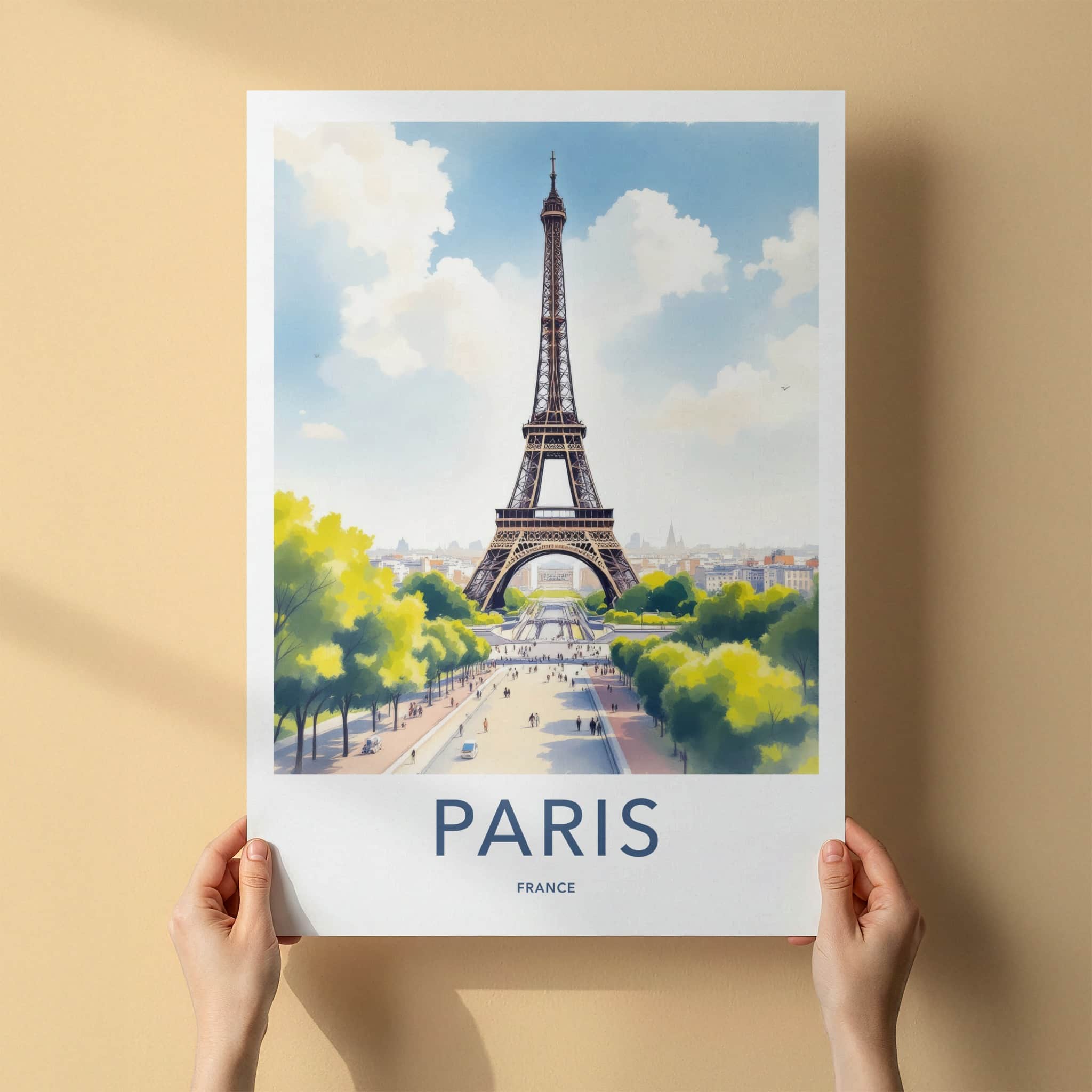 Paris Poster - France Travel Art - Iconic Tower Vista Home Decor