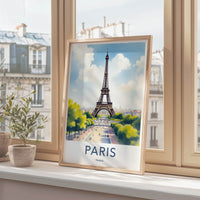 Paris Poster - France Travel Art - Iconic Tower Vista Home Decor