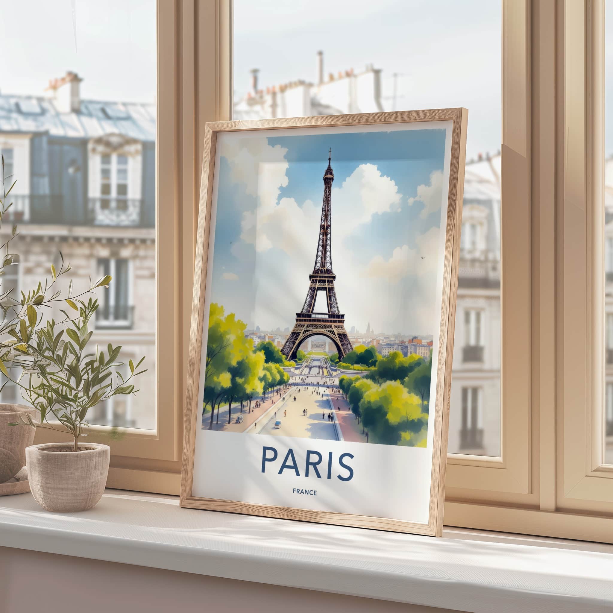 Paris Poster - France Travel Art - Iconic Tower Vista Home Decor
