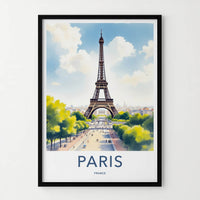 Paris Poster - France Travel Art - Iconic Tower Vista Home Decor