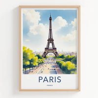 Paris Poster - France Travel Art - Iconic Tower Vista Home Decor