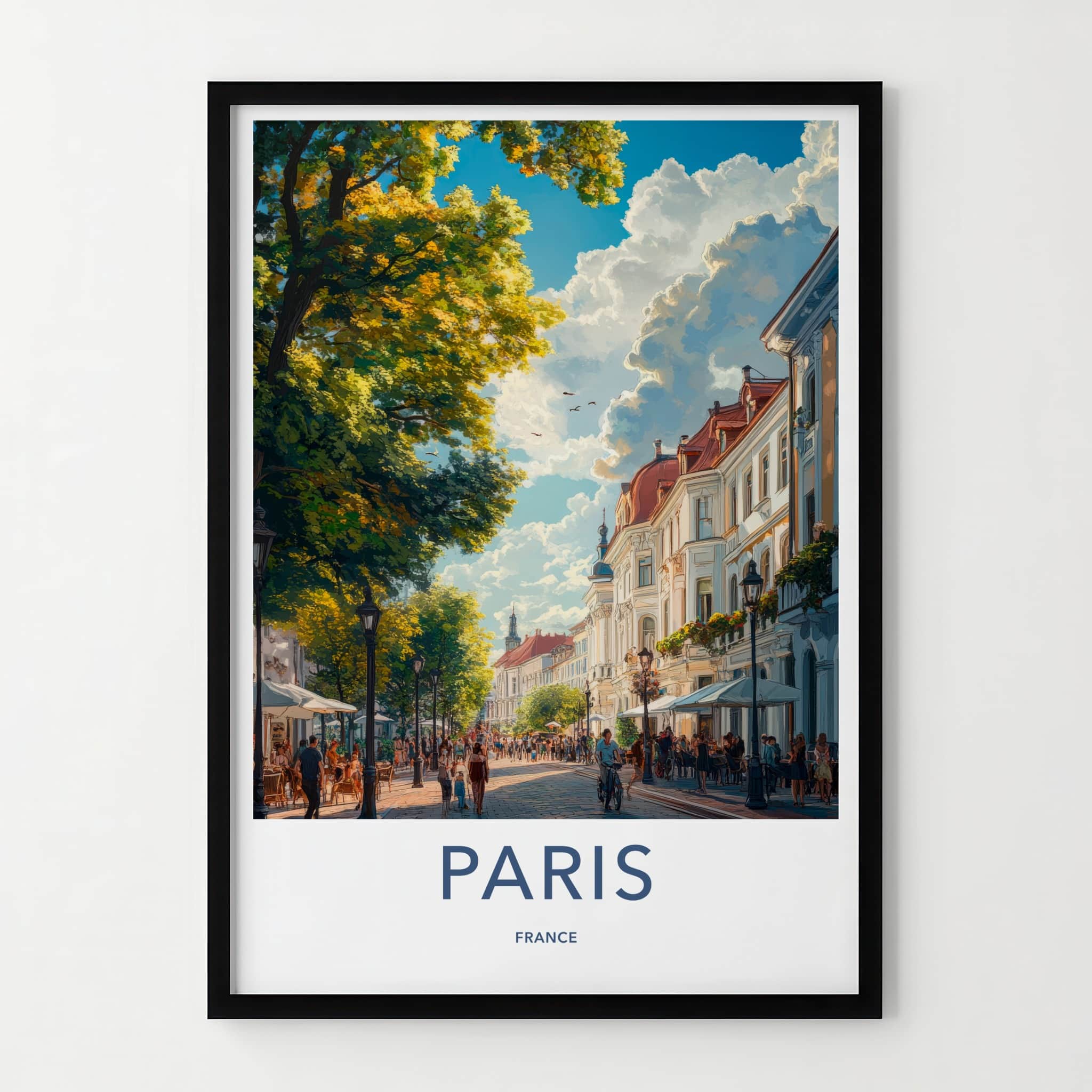 Paris Poster - France Travel Art - Vibrant Parisian Boulevard Home Decor