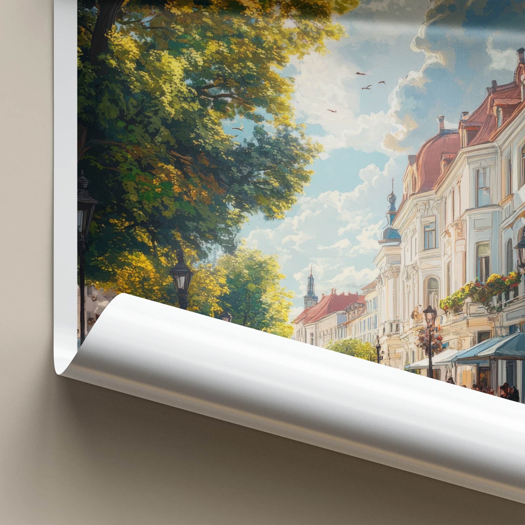 Paris Poster - France Travel Art - Vibrant Parisian Boulevard Home Decor