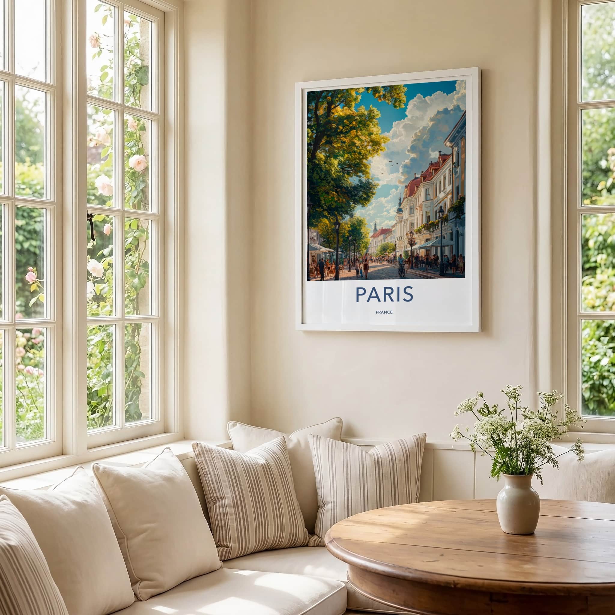 Paris Poster - France Travel Art - Vibrant Parisian Boulevard Home Decor