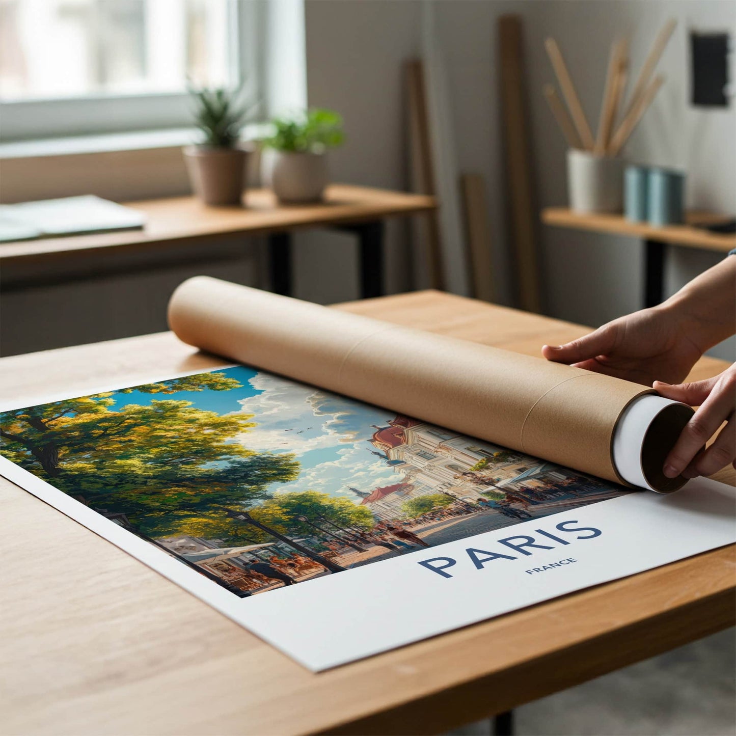 Paris Poster - France Travel Art - Vibrant Parisian Boulevard Home Decor