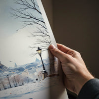Paris Poster - France Travel Print - Snowy Eiffel Tower Home Decor