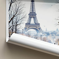 Paris Poster - France Travel Print - Snowy Eiffel Tower Home Decor