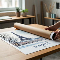 Paris Poster - France Travel Print - Snowy Eiffel Tower Home Decor