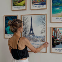 Paris Poster - France Travel Print - Snowy Eiffel Tower Home Decor