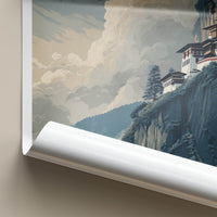 Paro Taktsang Poster - Bhutan Travel Print Cliffside Monastery Gift