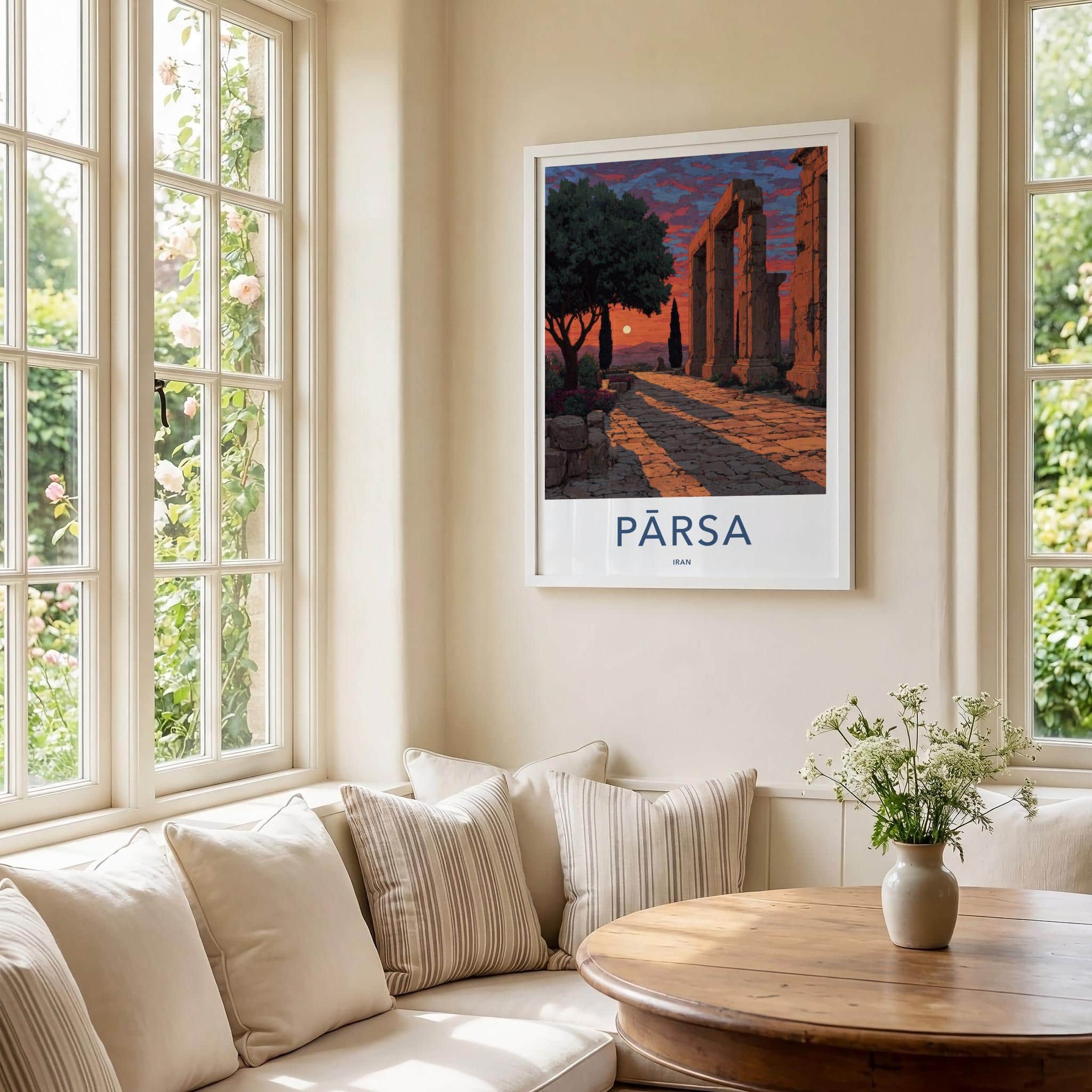 PARSA Poster - Iran Art Print - Ancient Ruins Sunset Home Decor
