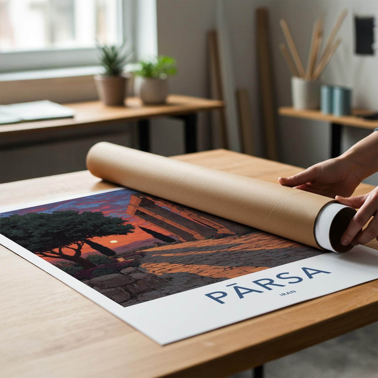 PARSA Poster - Iran Art Print - Ancient Ruins Sunset Home Decor