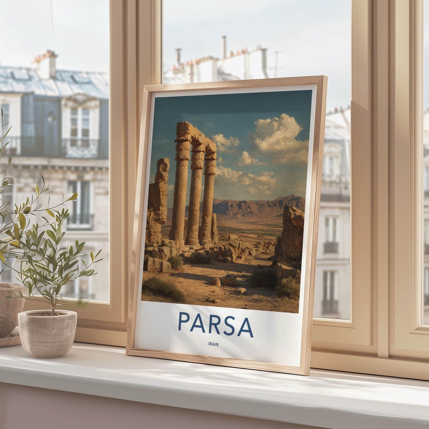Parsa Poster - Iran Art Print - Ancient Stone Columns Lounge Decor