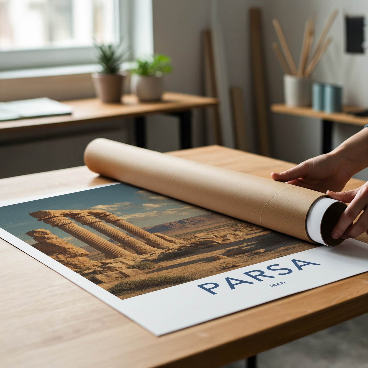 Parsa Poster - Iran Art Print - Ancient Stone Columns Lounge Decor