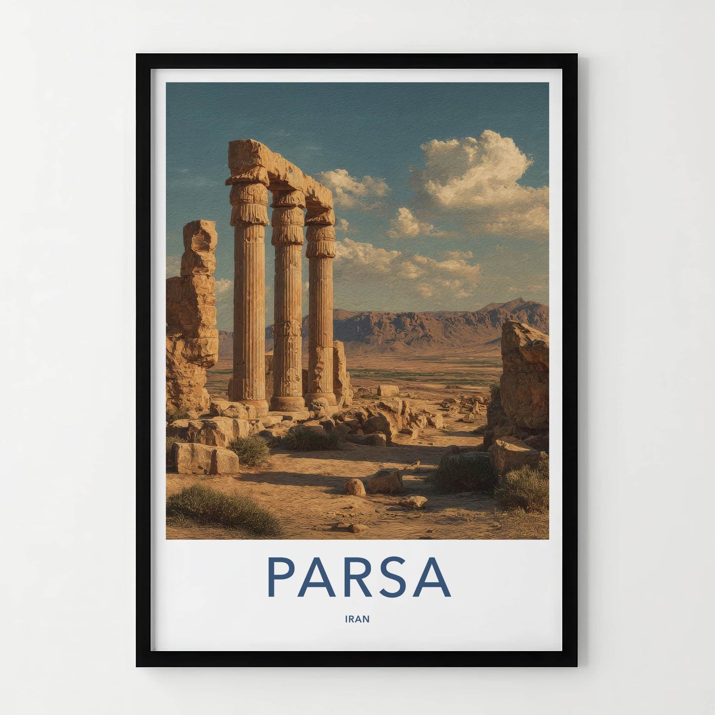 Parsa Poster - Iran Art Print - Ancient Stone Columns Lounge Decor