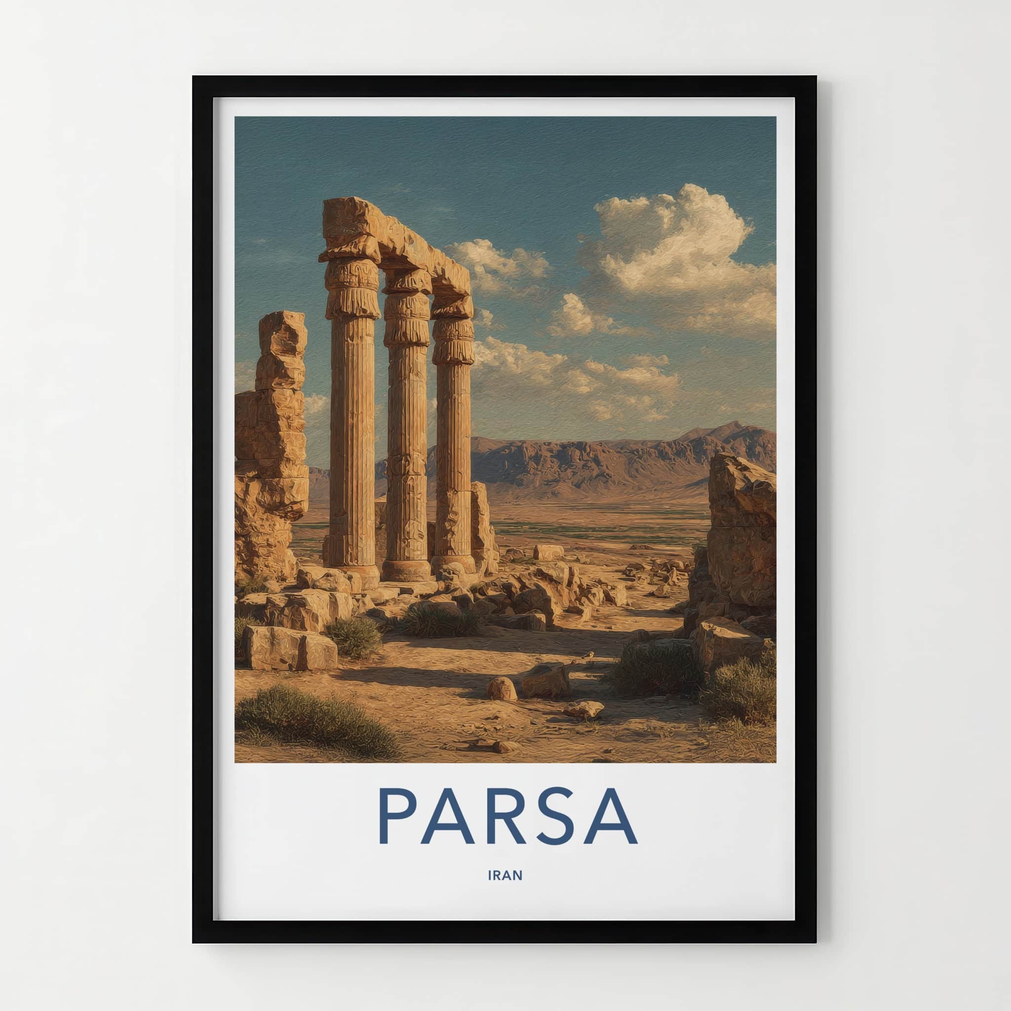 Parsa Poster - Iran Art Print - Ancient Stone Columns Lounge Decor