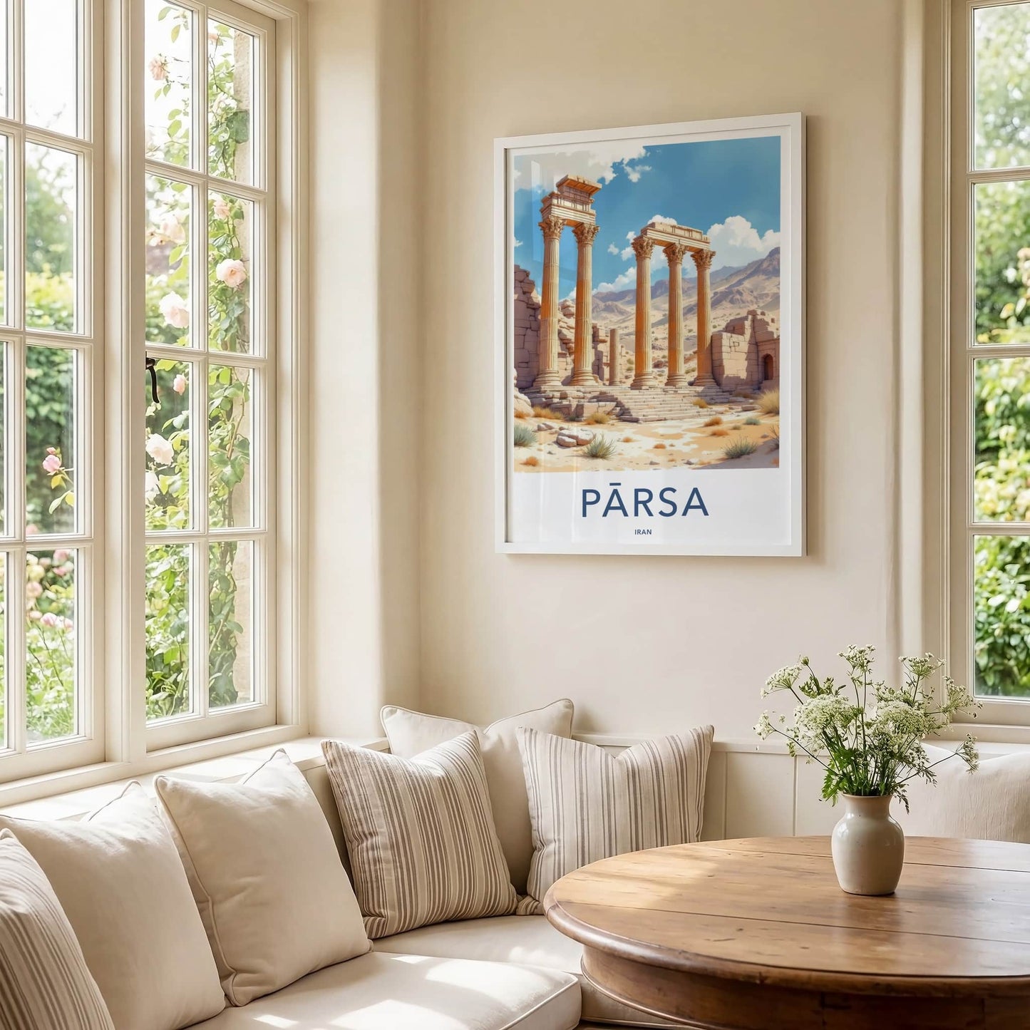Parsa Poster - Iran Framed Print - Ancient Desert Columns Framed Decor