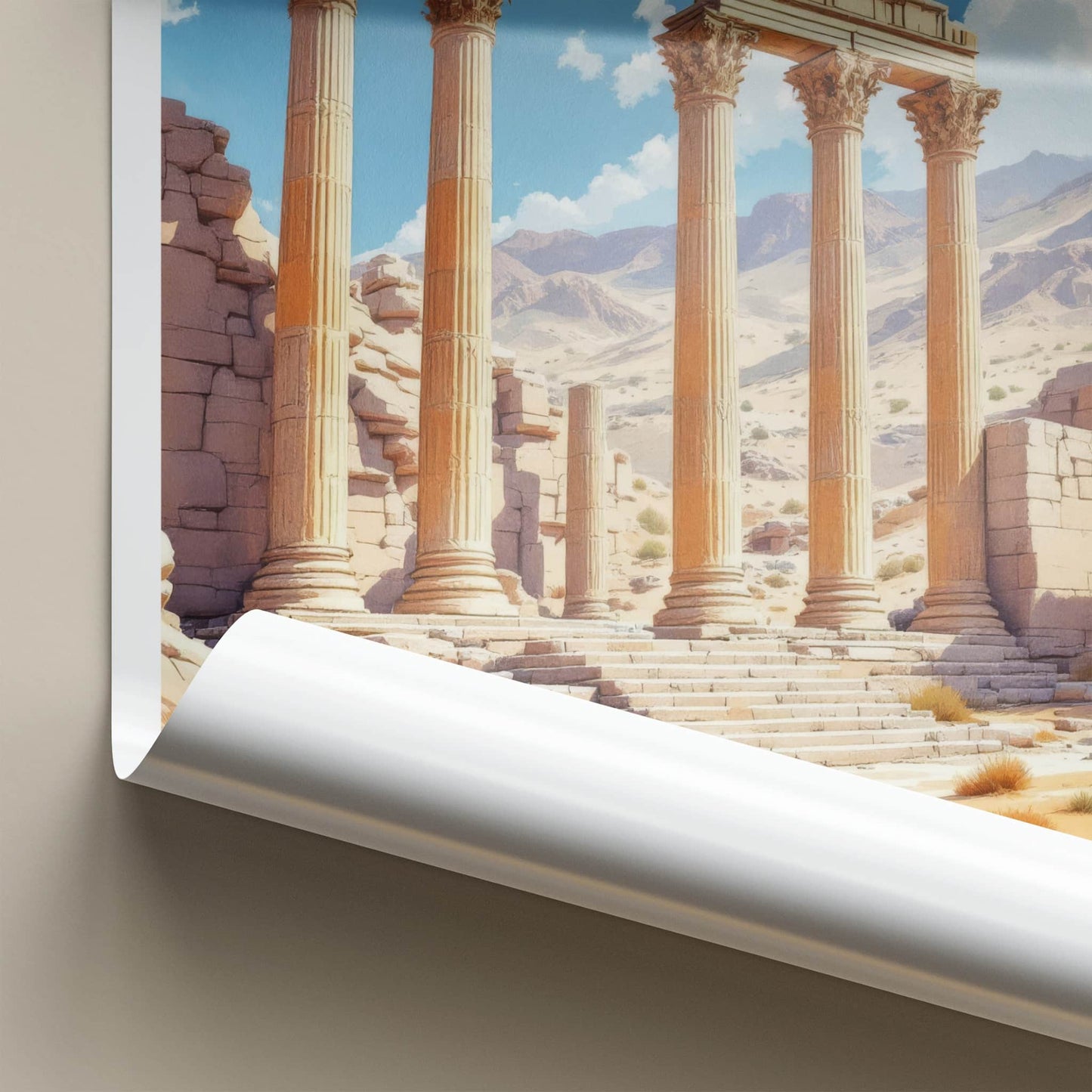 Parsa Poster - Iran Framed Print - Ancient Desert Columns Framed Decor