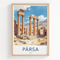 Parsa Poster - Iran Framed Print - Ancient Desert Columns Framed Decor