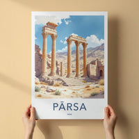 Parsa Poster - Iran Framed Print - Ancient Desert Columns Framed Decor