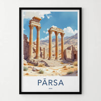 Parsa Poster - Iran Framed Print - Ancient Desert Columns Framed Decor