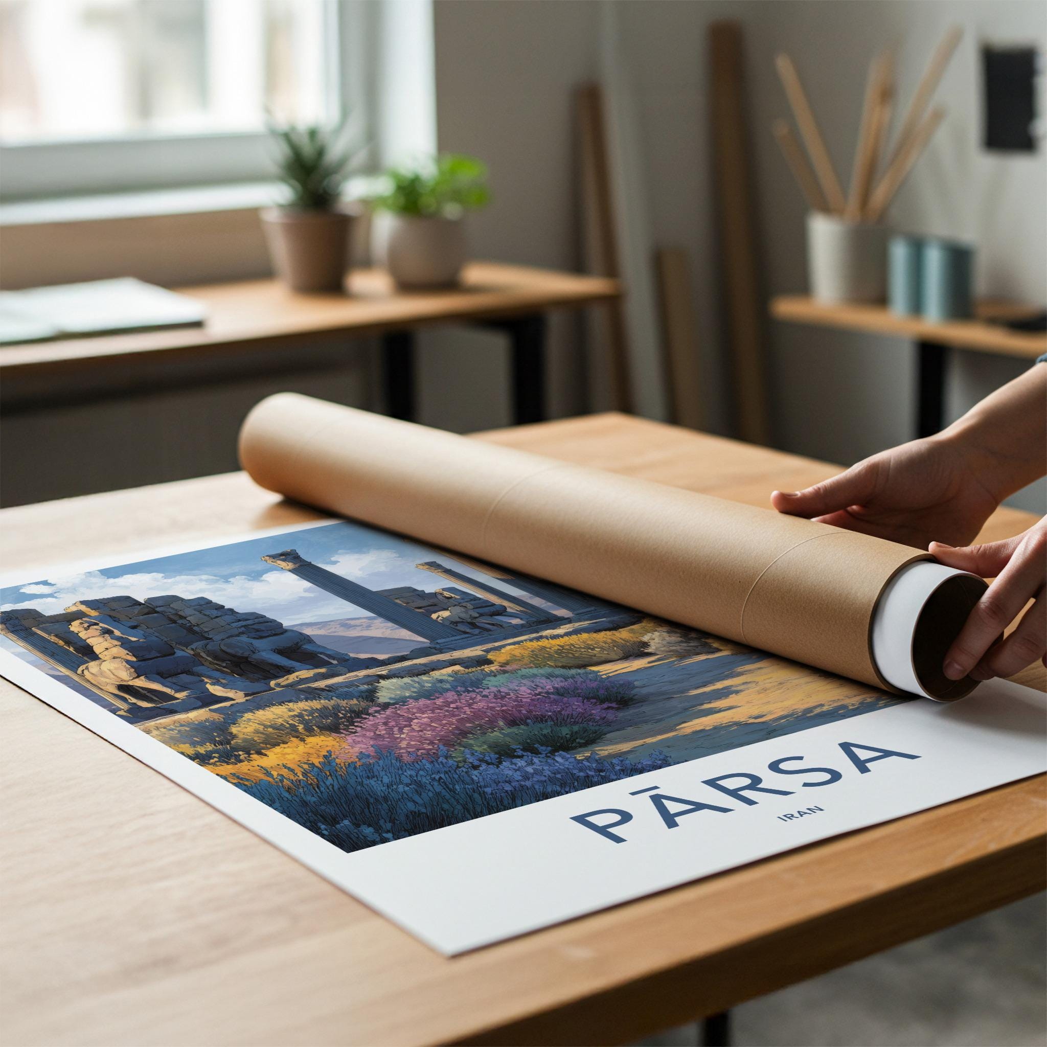 Parsa Poster - Iran Framed Print - Ancient Ruin Landscape Framed Decor